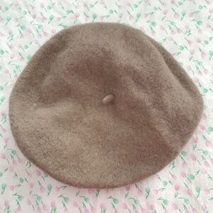 FRAAS Solid Taupe Brown French Beret Hat Wool Blend